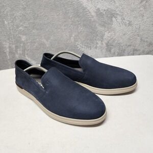 Cole Haan Slip On Loafers Mens Size 11.5 Navy Blue Nubuck Leather Ambition